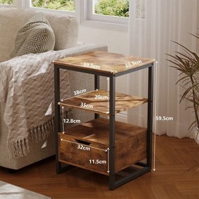 Szafka nocna ciemny brąz loft 80cm
