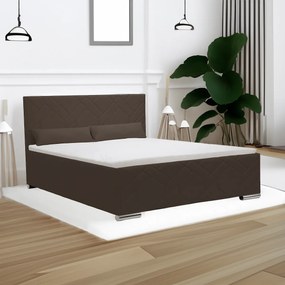 Łóżko tapicerowane z pojemnikiem i materacem EKO 180x200 cm Brązowy