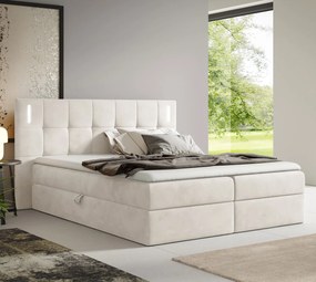 Jasnoszare łóżko kontynentalne z pojemnikami 5 rozmiarów E9-G99