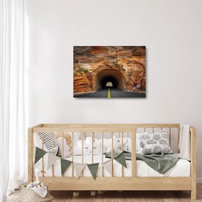 Obraz na szkle - tunel w skale (70x50 cm)