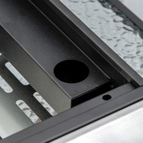 Outsunny Grill gazowy z 2 palnikami, wąż, płyta do grilla nieprzywierająca, stal nierdzewna, Kolor: Srebrny, 48,5 x 46 x 21 cm