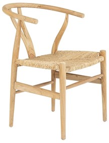 Krzesło z drewna tekowego i słomy - Kolor: naturalny - POGIANA