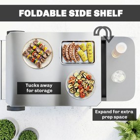 Outsunny Wózek kuchenny na kółkach, serwujący wózek z haczykami, uchwyt na ręczniki, stojak na worki na śmieci, stal nierdzewna, 115 x 67,5 x 80,5 cm, czarny | Aosom PL