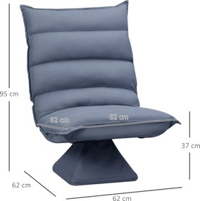 HOMCOM Krzesło Podłogowe z Regulowanym Oparciem Obrotowe do Medytacji 62x70x95 cm Szare | Aosom PL