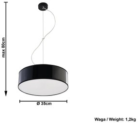 Okrągła lampa wisząca E817-Arens - czarny