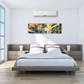 Obraz malowanej abstrakcji (170x50 cm)