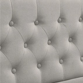 Łóżko tapicerowane lniane - ozdobione nitami - z stelażem na listwy - 140x200cm - Jasnoszare