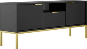 Stojąca szafka RTV w stylu glamour 135 cm czarny + złoty B5-A86