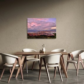 Obraz na szkle - Zmierzch nad miastem (70x50 cm)