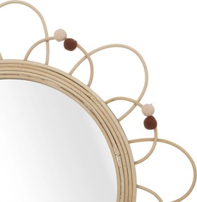 Lustro dekoracyjne CAMPAGNE w oprawie z rattanu, Ø 38 cm
