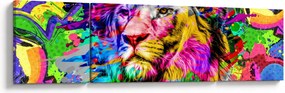 Obraz - obraz 3D lwa (170x50 cm)
