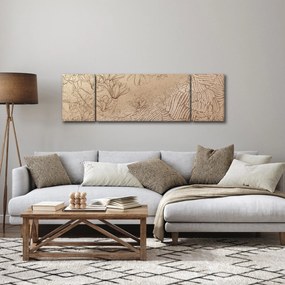 Obraz - Rysowane kwiaty (170x50 cm)