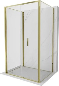 Mexen Exo-3S kabina prysznicowa 3-ścienna składana 90 x 85 cm, transparent, złota - 816-090-085-50-00-3S
