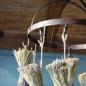 Wieszak żeliwny na zioła z 6 haczykami Esschert Design, ⌀ 37,2 cm