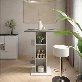 Zestaw stołu barowego beton/biały 75x75x106 repose