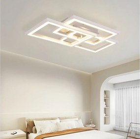 NETTLIFE lampa sufitowa LED RGB z możliwością przyciemniania nowoczesna lampa do sypialni z pilotem 45W geometryczna do salonu jadalni