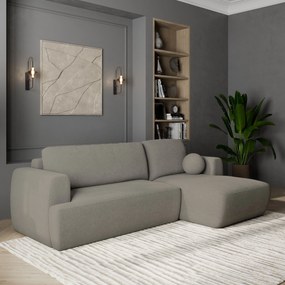 Masseno Narożnik SENTI z funkcją spania i pojemnikiem na pościel Narozniki L, Rozkładana sofa - Jasnoszary, NOW OR NEVER 83