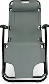 Regulowany leżak ogrodowy składany Tenero 010, szary