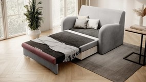 Sofa rozkładana z funkcją spania ARIO jasnoszara/różowa ELTAP
