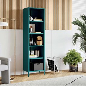 Regał na książki MARIO, 500 x 1800 x 350 mm, Modern: morski