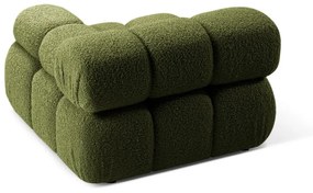 Zielony moduł sofy z materiału bouclé (prawostronny) Bellis – Micadoni Home