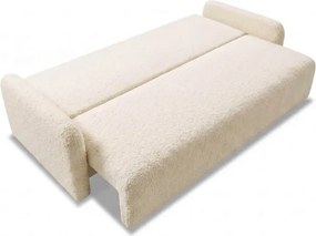 Sofa DUO Rozkładana Dwuosobowa Beżowa Boucle Japandi