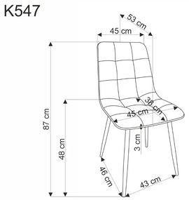 Krzesło tapicerowane K547 beżowe HALMAR