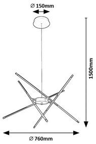 Rabalux 72237 oprawa wisząca LED Henli, regulowane ramiona