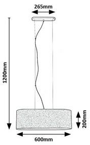 Rabalux 72251 wisząca lampa sufitowa z tekstylnymkloszem Narmin