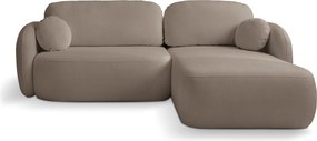 Masseno Narożnik AMICO z funkcją spania i pojemnikiem na pościel Narozniki L, Rozkładana sofa - Brązowy, SICURO 45