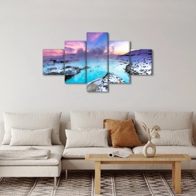 Obraz - Błękitna laguna na Islandii (125x70 cm)