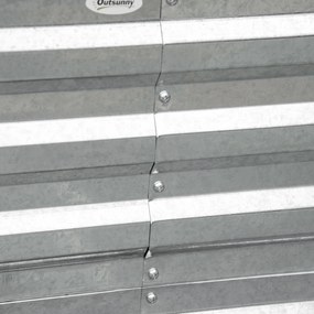 Outsunny Skrzynka na rośliny, Praktyczne wysokie grządki do sadzenia, uprawy i pielęgnacji, Stal, Srebrny