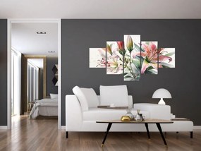 Obraz - Lilie, ilustracje (125x70 cm)