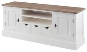 Szafka RTV Brighton 150x40x65cm white&amp;natural