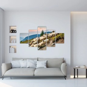 Obraz - Stado owiec (125x70 cm)