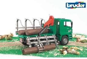 Bruder 2769 Pojazdy leśne MAN TGA Timber tir z ramieniem załadowczym i 3 kłodami drewna