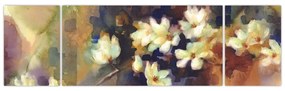 Obraz - Białe magnolie, malarstwo (170x50 cm)