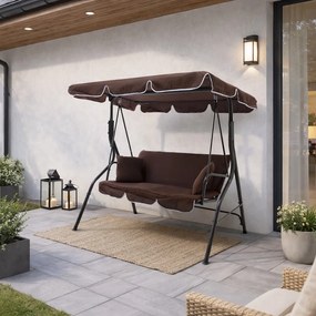 Huśtawka ogrodowa 3-osobowa Puerto MAS-4003A, brąz