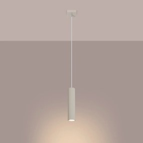Lampa wisząca KARBON 1 beżowa ryflowana SOLLUX  LIGHTING