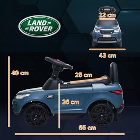 AIYAPLAY Elektryczny samochód dla dzieci 6V, Land Rover, tryb jazdy/pchania, reflektory, muzyka, Błękitny