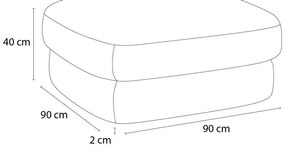Jasnoszary podnóżek z tkaniny szenilowej Leonore – Bobochic Paris