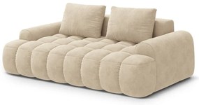 Beżowa aksamitna sofa 200 cm Linz – Cosmopolitan Design