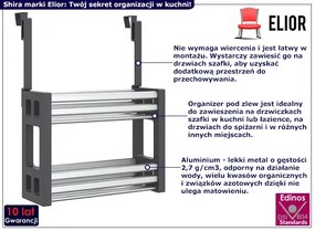 Aluminiowy zawieszany organizer kuchenny - Shira