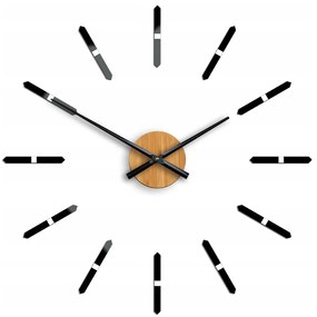 Zegar ścienny naklejany duży nowoczesny na ścianę do kuchni salonu bambus