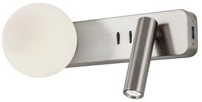 Redo 01-2993 - Kinkiet OASIS LED 3W/230V + 1xG9/10W, USB, CRI 90, chrom