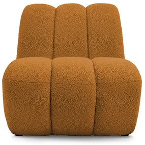 Musztardowy fotel z materiału bouclé Janissaire – Bobochic Paris