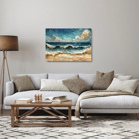 Obraz na szkle - Malowanie morza (70x50 cm)