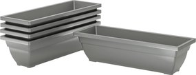 Outsunny Zestaw 5 Doniczek z Plastiku dla Tarasu, Ogrodu, Balkonu, 59 x 21 x 16 cm, Szary