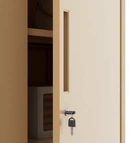 Szafa gospodarcza zamykana DAWID, 900 x 1850 x 450 mm, Fresh Style: beżowa