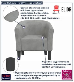 Jasnoszary fotel klubowy E8-A87